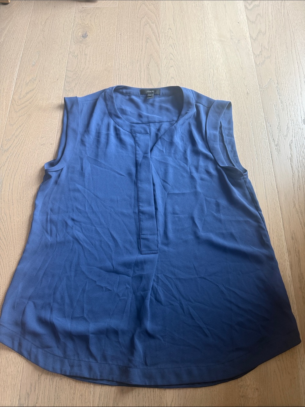 J. Crew Sleeveless Royal Blue Henley Tank